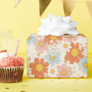 Papier Cadeau Papier d'enveloppement Floral Pastel rose orange r