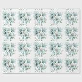 Papier Cadeau Papier d'enveloppement floral turquoise clair (Plat)