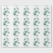 Papier Cadeau Papier d'enveloppement floral turquoise clair (Plat)