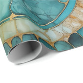 Papier Cadeau Papier d'enveloppement Fossil Gem Ammonite (Coin rond)