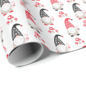 Papier Cadeau Papier d'enveloppement Gnome de Noël mignon (Coin rond)