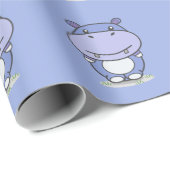 Papier Cadeau Papier d'enveloppement Hippo mignonne (Coin rond)