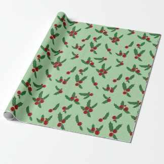 Papier Cadeau Papier d'enveloppement Holly Berry
