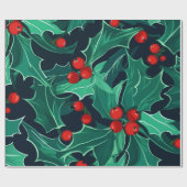 Papier Cadeau Papier d'enveloppement Holly et Berries (Plat)