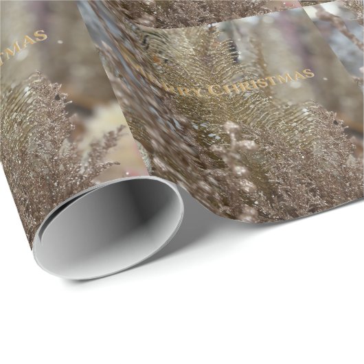 Papier Cadeau Papier d'enveloppement Joyeux et Élégant Or Modern (Coin rond)