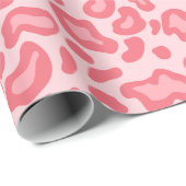 Papier Cadeau Papier d'enveloppement léopard rose rétro (Coin rond)