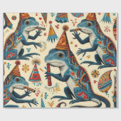 Papier Cadeau Papier d'enveloppement Lizard Anniversaire (Plat)