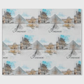 Papier Cadeau Papier d'enveloppement Louvre Aquarelle - Paris Tr (Plat)