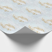 Papier Cadeau Papier d'enveloppement Mariage Dolphin Or (Coin)