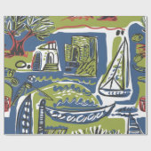 Papier Cadeau Papier d'enveloppement méditerranéen (Plat)