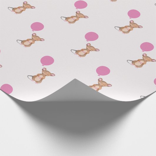 Papier Cadeau Papier d'enveloppement mignon pour souris en bois, (Coin)
