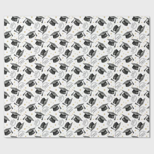 Papier Cadeau Papier d'enveloppement moderne noir et blanc (Plat)