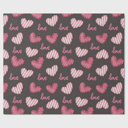 Papier Cadeau Papier d'enveloppement Motif cardiaque (Plat)