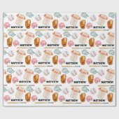 Papier Cadeau Papier d'enveloppement Motif de baseball (Plat)