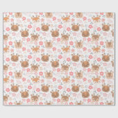 Papier Cadeau Papier d'enveloppement Motif de cerfs adorable (Plat)