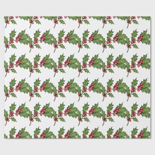 Papier Cadeau Papier d'enveloppement Motif de Mistletoe vert de (Plat)