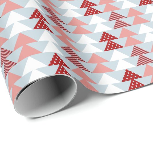 Papier Cadeau Papier d'enveloppement Motif de Noël Village (Coin rond)