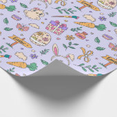 Papier Cadeau Papier d'enveloppement Motif de Pâques mignon (Coin)