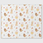 Papier Cadeau Papier d'enveloppement Motif de Pâques mignon (Plat)