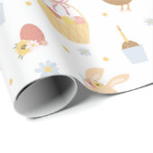 Papier Cadeau Papier d'enveloppement Motif de Pâques mignon (Coin rond)