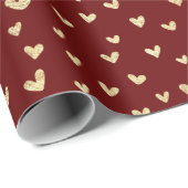 Papier Cadeau Papier d'enveloppement Motif des Coeurs dorés fonc (Coin rond)