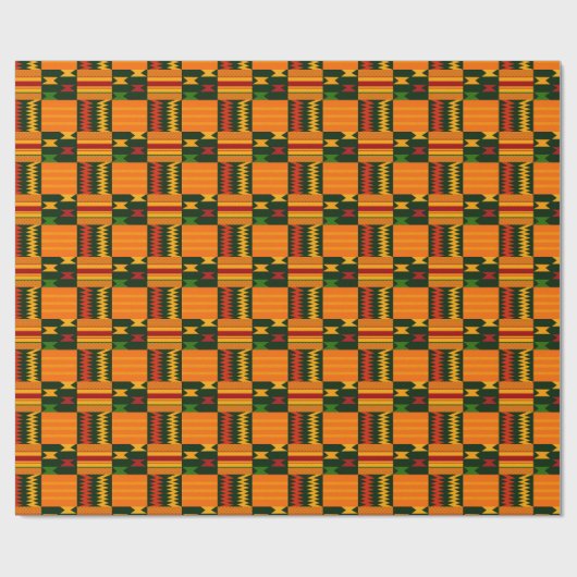 Papier Cadeau Papier d'enveloppement Motif Kente coloré (Plat)