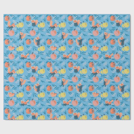 Papier Cadeau Papier d'enveloppement Motif Panda Sky Blue (Plat)