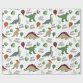 Papier Cadeau Papier d'enveloppement Neutre Dinosaure (Plat)