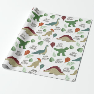 Papier Cadeau Papier d'enveloppement Neutre Dinosaure
