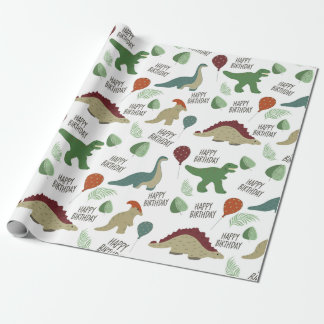 Papier Cadeau Papier d'enveloppement Neutre Dinosaure