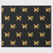 Papier Cadeau Papier d'enveloppement noir en or de chat moderne (Plat)