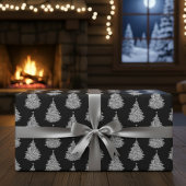 Papier Cadeau Papier d'enveloppement noir et blanc de Noël