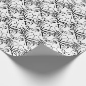 Papier Cadeau Papier d'enveloppement noir et blanc de tigres (Coin)