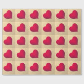 Papier Cadeau Papier d'enveloppement or Rose simple Red Heart (Plat)