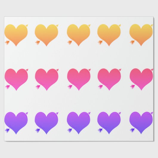 Papier Cadeau Papier d'enveloppement Pastel Hearts (Plat)