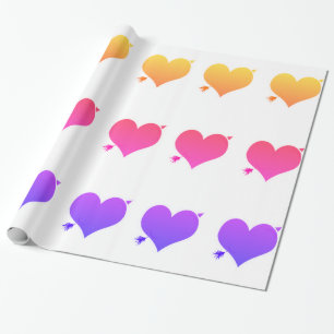 Papier Cadeau Papier d'enveloppement Pastel Hearts