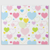 Papier Cadeau Papier d'enveloppement Pastel Hearts (Plat)
