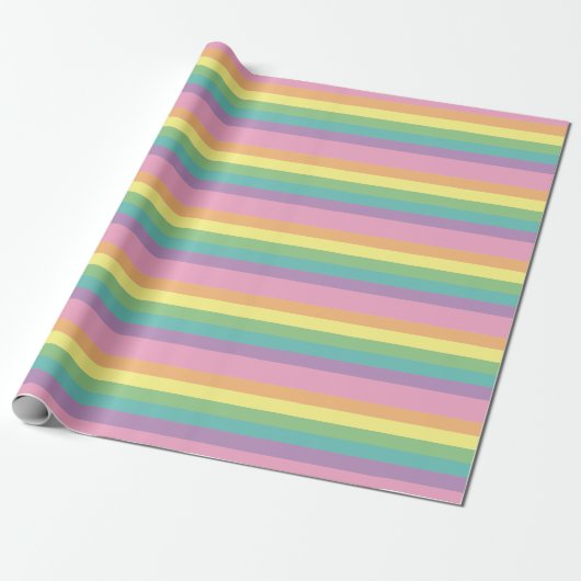 Papier Cadeau Papier d'enveloppement Pastel Rainbow (Déroulé)