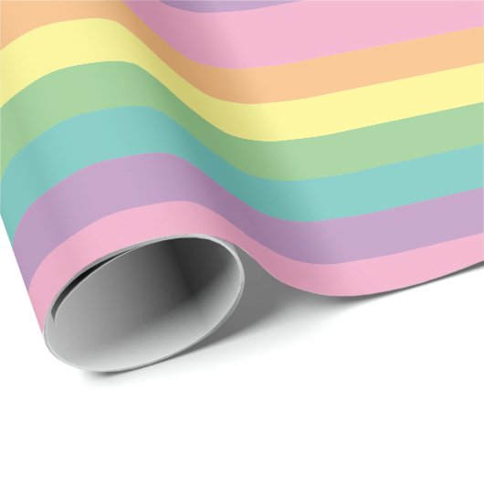 Papier Cadeau Papier d'enveloppement Pastel Rainbow (Coin rond)