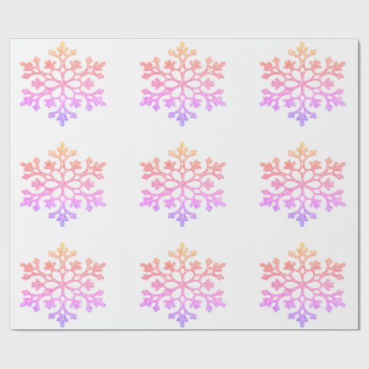 Papier Cadeau Papier d'enveloppement Pastel Snowflakes (Plat)