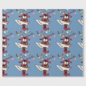 Papier Cadeau Papier d'enveloppement Père Noël de cerfs (Plat)