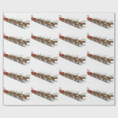 Papier Cadeau Papier d'enveloppement père Noël et Reindeer (Plat)