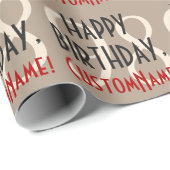 Papier Cadeau Papier d'enveloppement personnalisable 98e anniver (Coin rond)