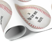 Papier Cadeau Papier d'enveloppement personnalisé de baseball (Coin rond)