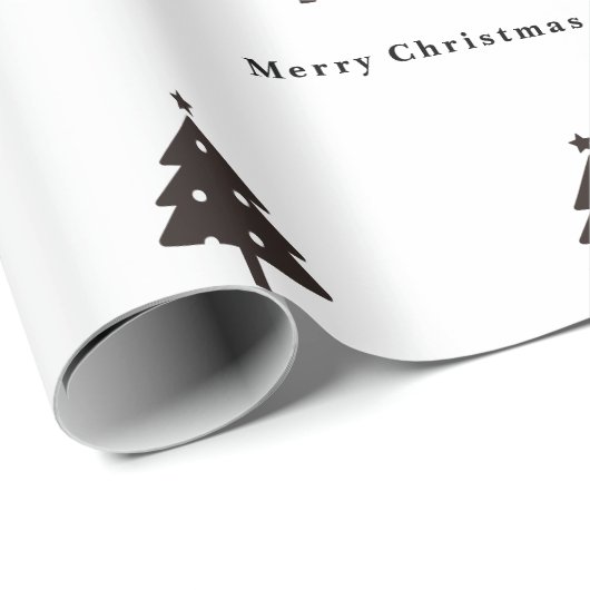 Papier Cadeau Papier d'enveloppement personnalisé de sapin noir (Coin rond)