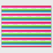 Papier Cadeau Papier d'enveloppement personnalisé Neon Stripe (Plat)