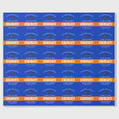 Papier Cadeau Papier d'enveloppement personnalisé orange et bleu (Plat)