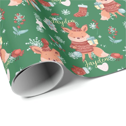 Papier Cadeau Papier d'enveloppement personnalisé rouge rouge ve (Coin rond)