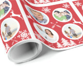 Papier Cadeau Papier d'enveloppement photo de vacances pour fami (Coin rond)