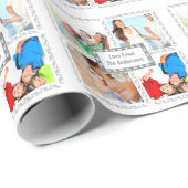 Papier Cadeau Papier d'enveloppement photo de vacances pour fami (Coin rond)